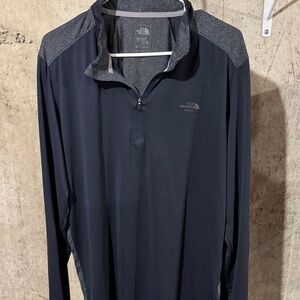The North Face Dark Blue and Gray Half-Zip Top